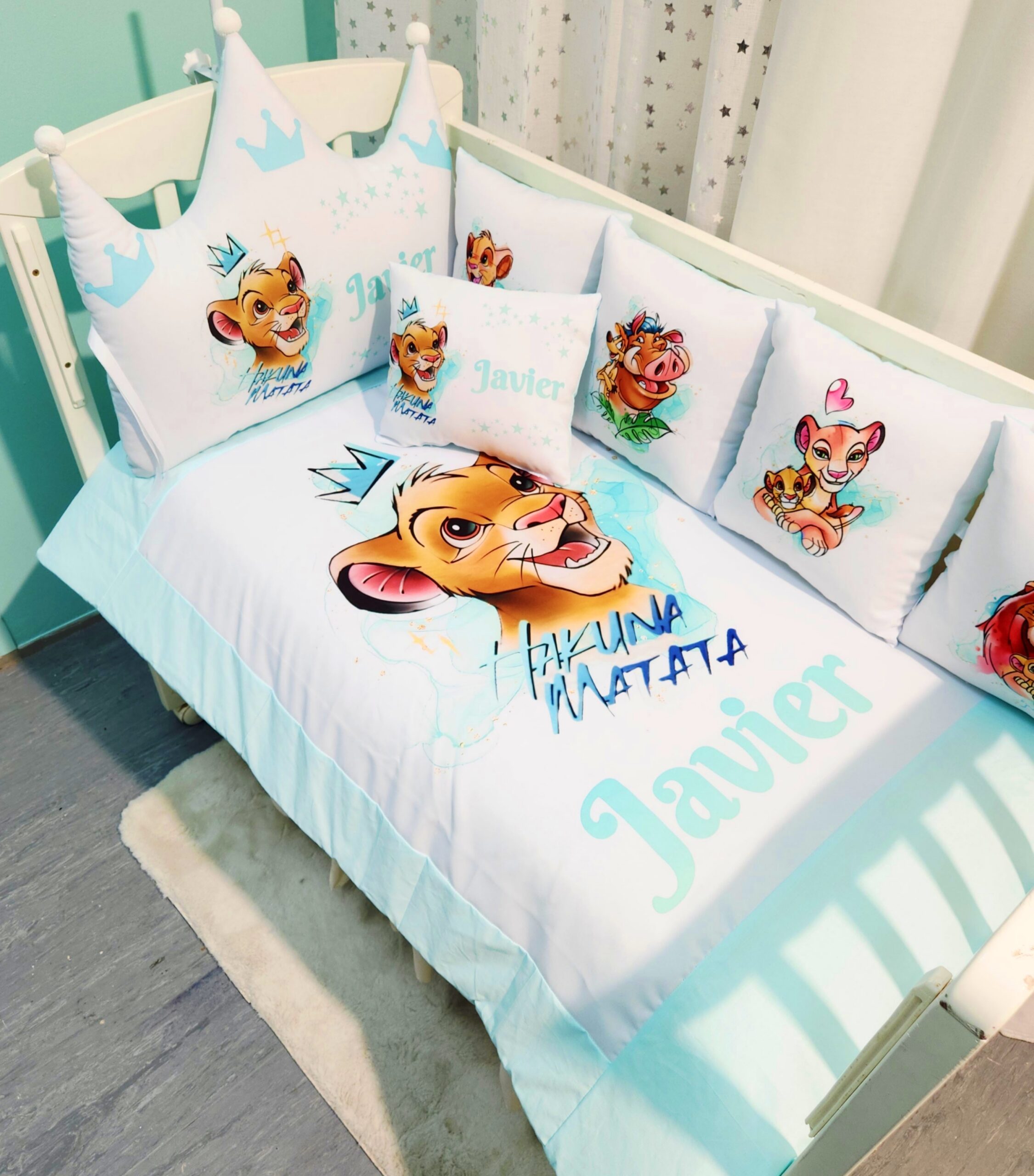 007 Modelo Coroa «Rei Leão Bebé verde agua»