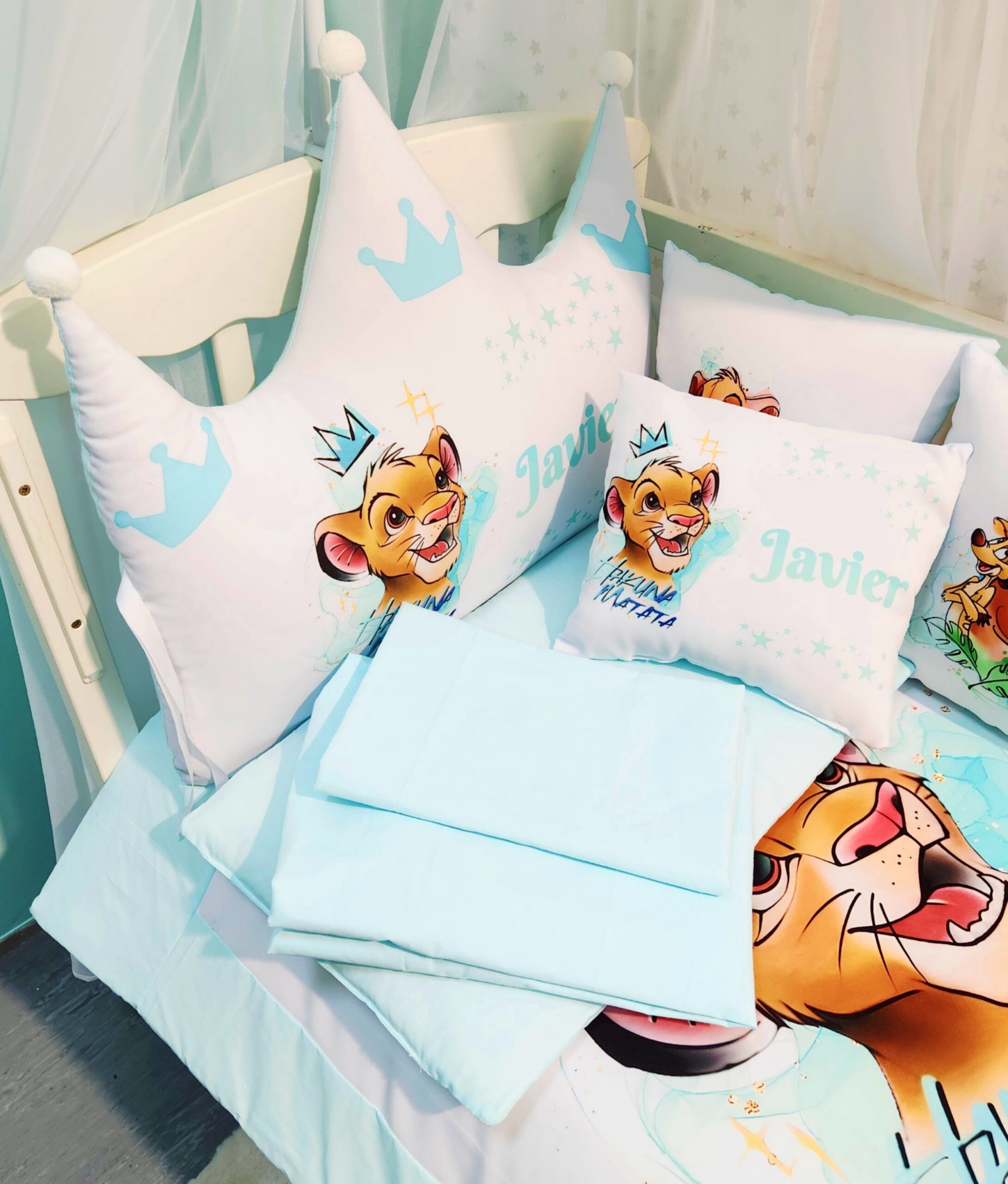 007 Modelo Coroa «Rei Leão Bebé verde agua»