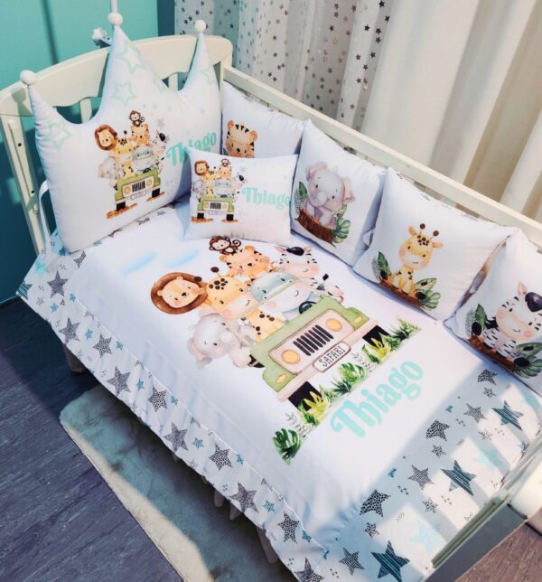 Modelo Coroa «Safari com estrelas verde água»