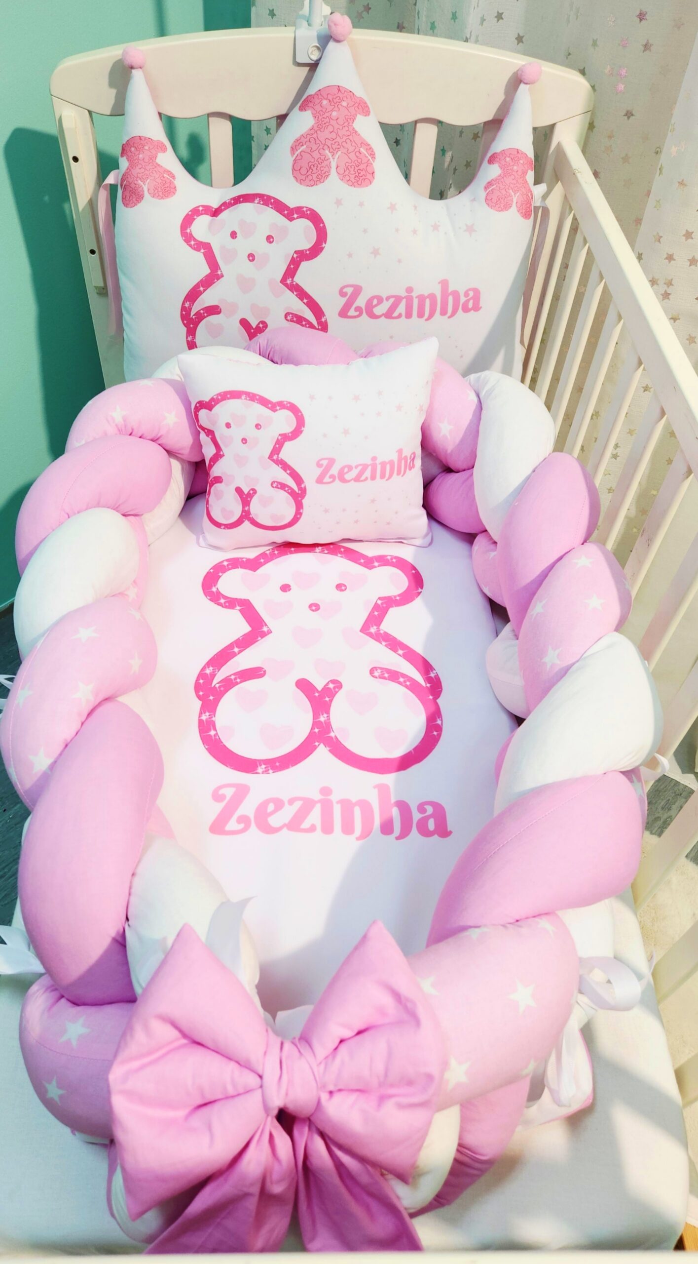 Ninho/Protetor 2 em 1 «Tous rosa»