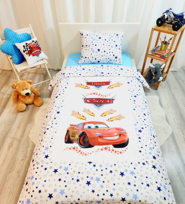 Conjunto para cama solteiro 90×200cm «Cars»