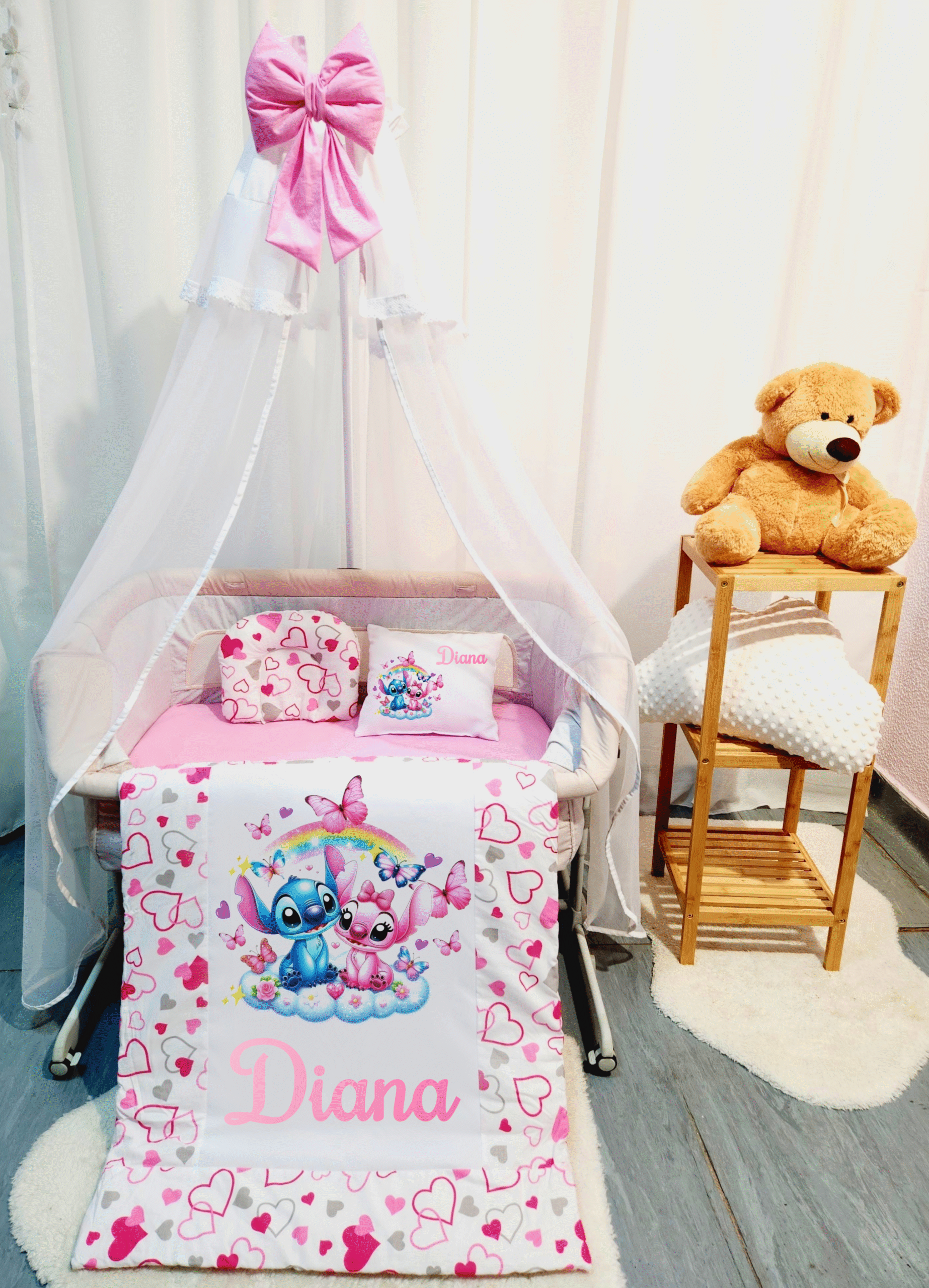 Roupa para mini berço «Stitch»