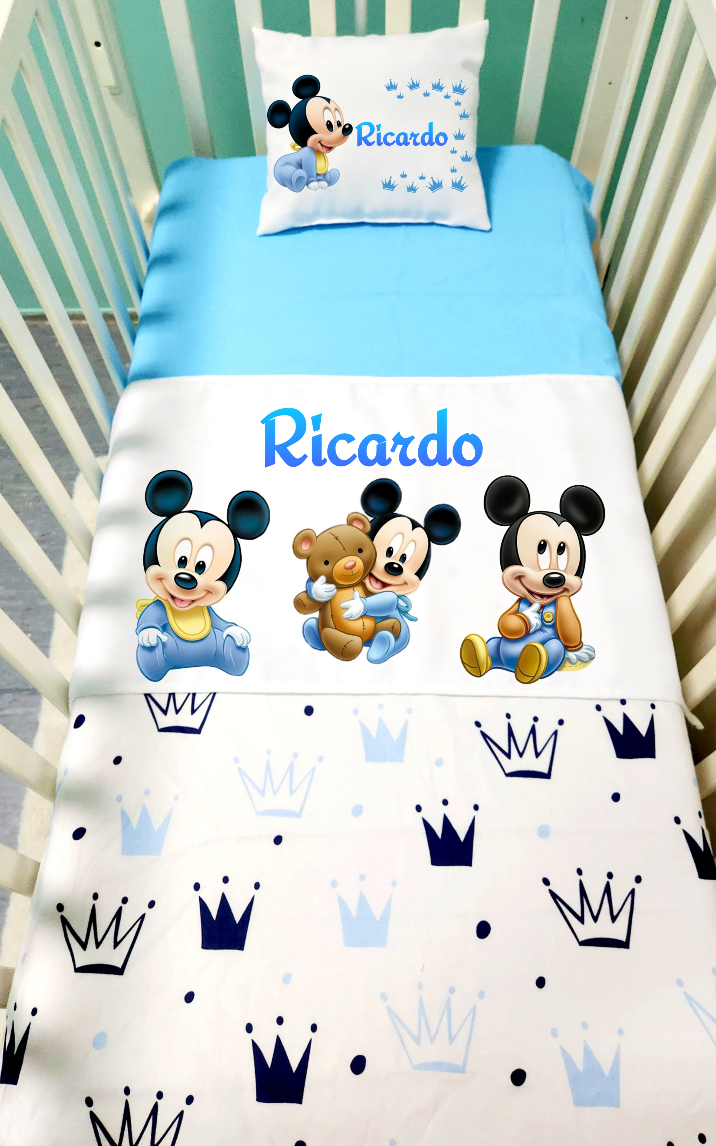 Conjunto Lençois «Mickey azul»