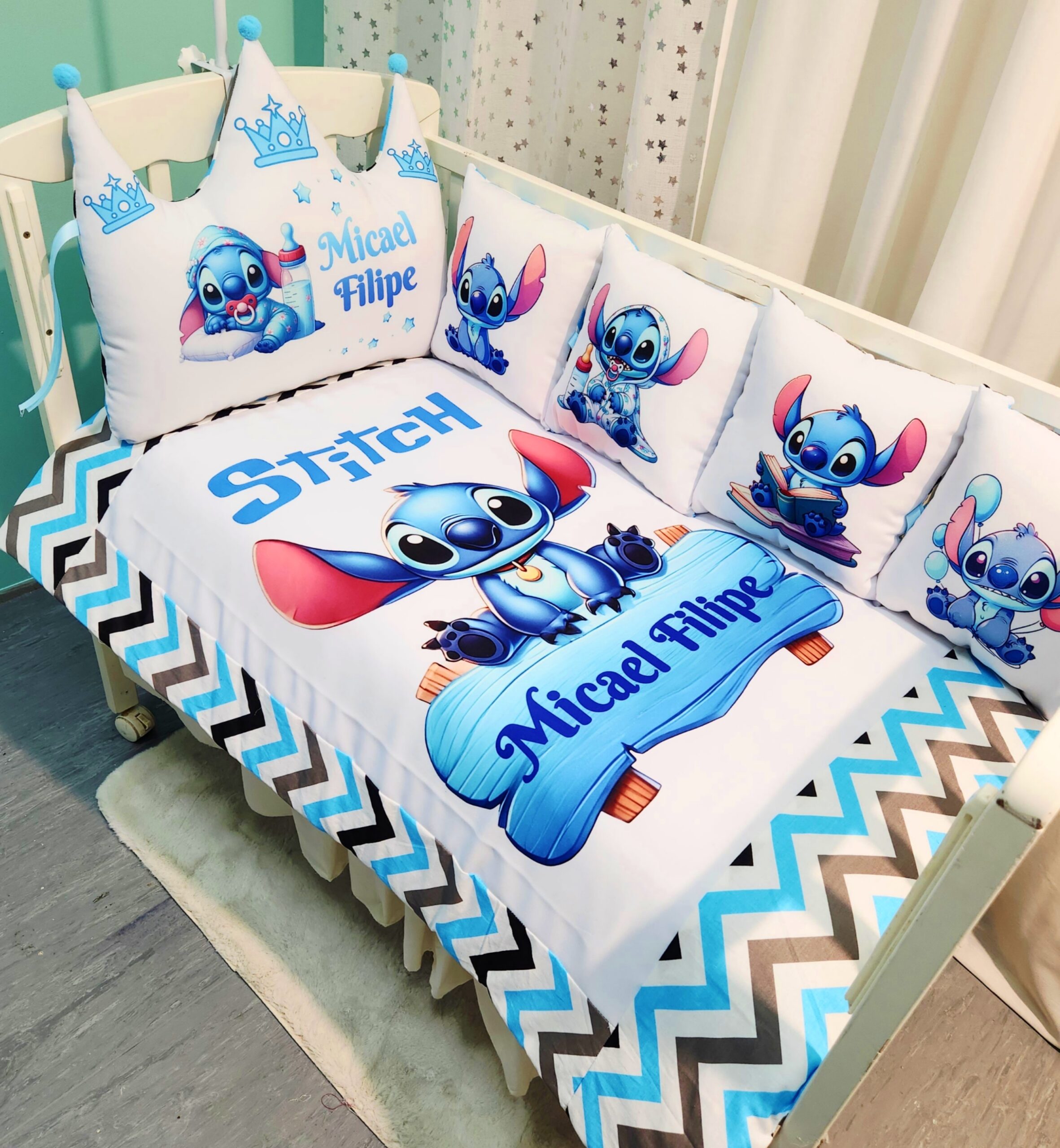 Conjunto Coroa «Stitch zig zag»