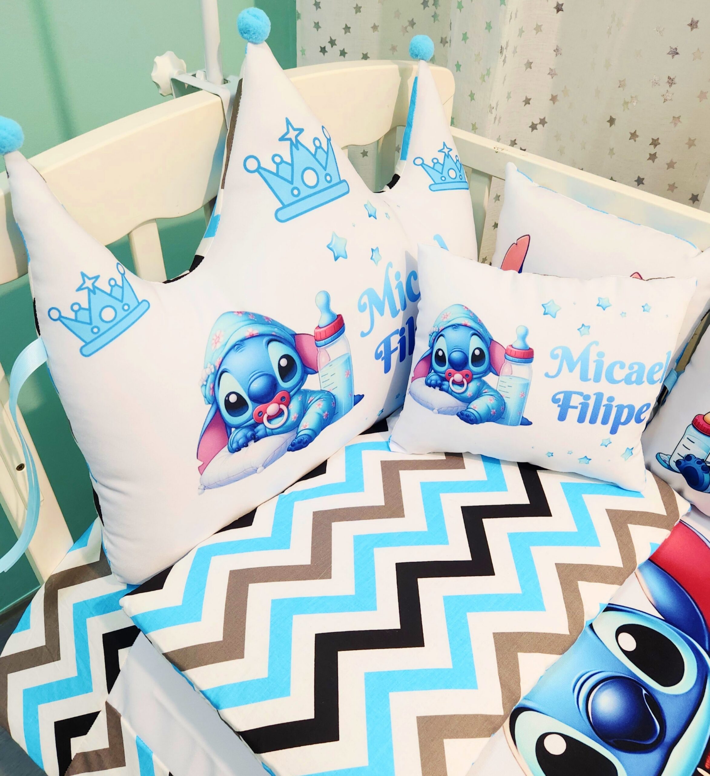 Conjunto Coroa «Stitch zig zag»