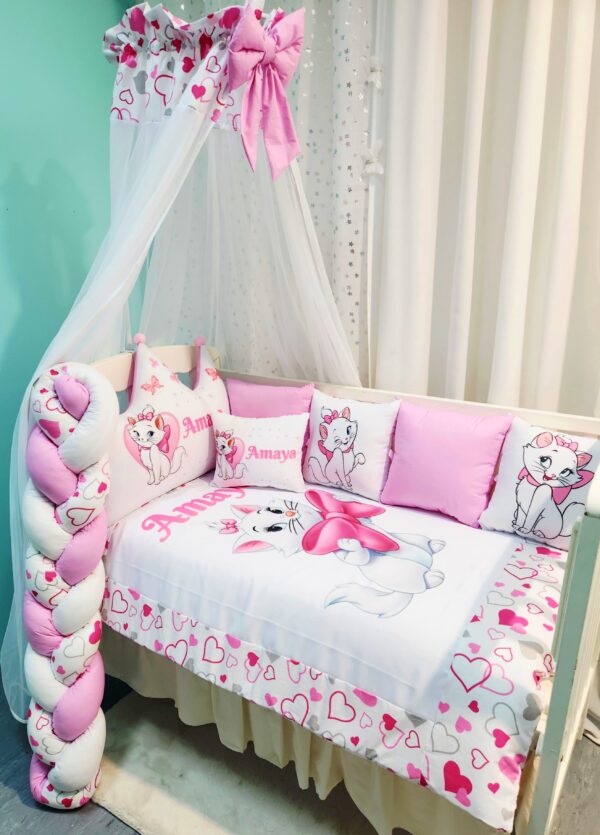 Modelo Coroa «Gatinha Marie com rosa e corações»