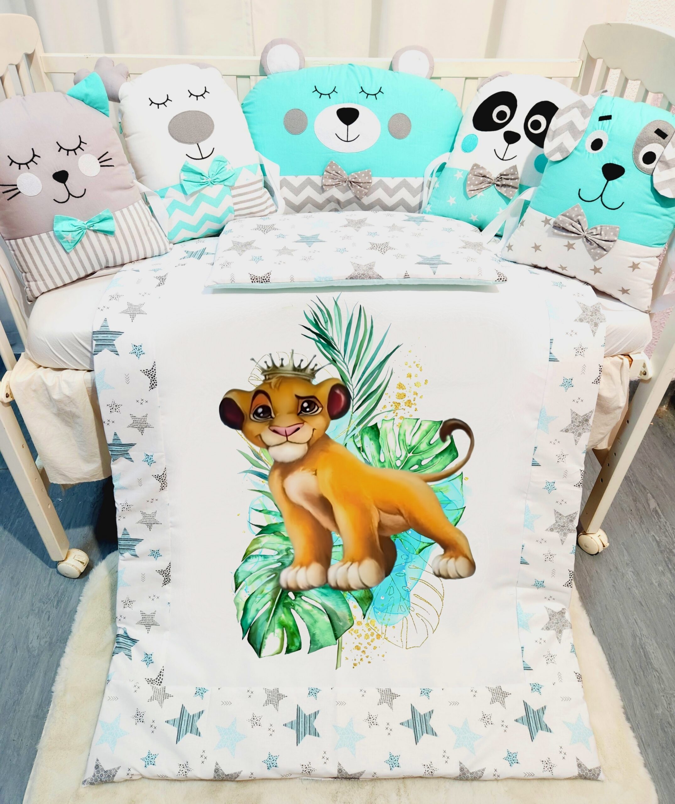 Conjunto Animais «Rei Leão folhas verdes»