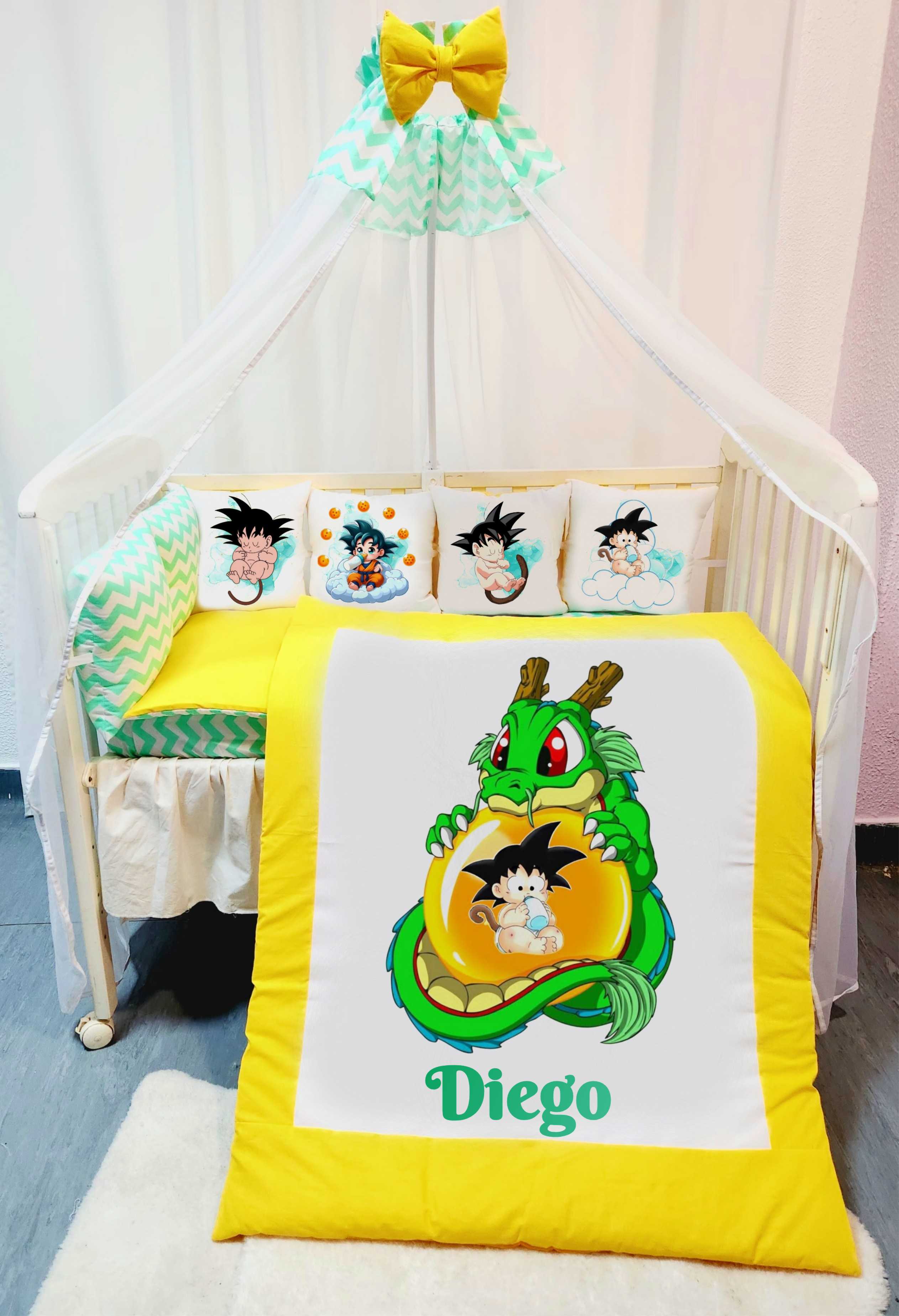 Conjunto 8 peças ´«Goku com crocodilo»