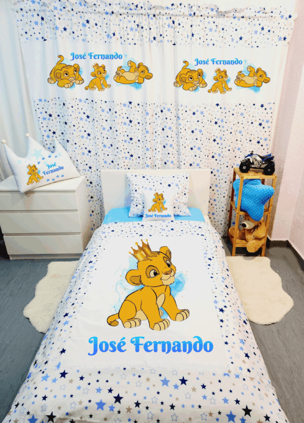 Conjunto para cama solteiro 90×200cm «Rei Leão bebé»